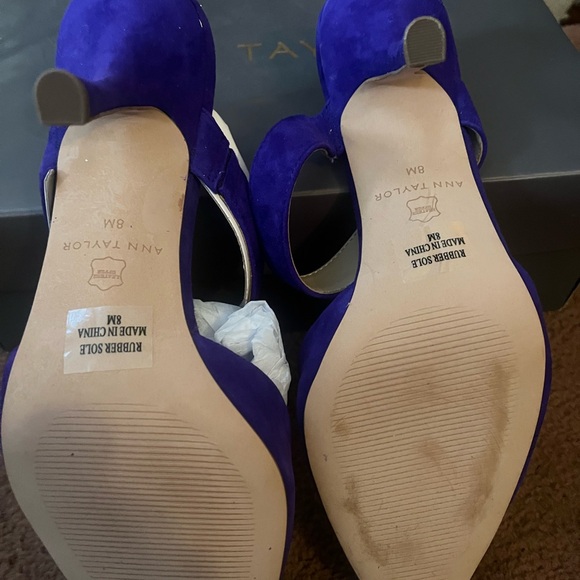 Ann Taylor Gorgeous Purple Meri Suede Mule/Pumps - Picture 4 of 8